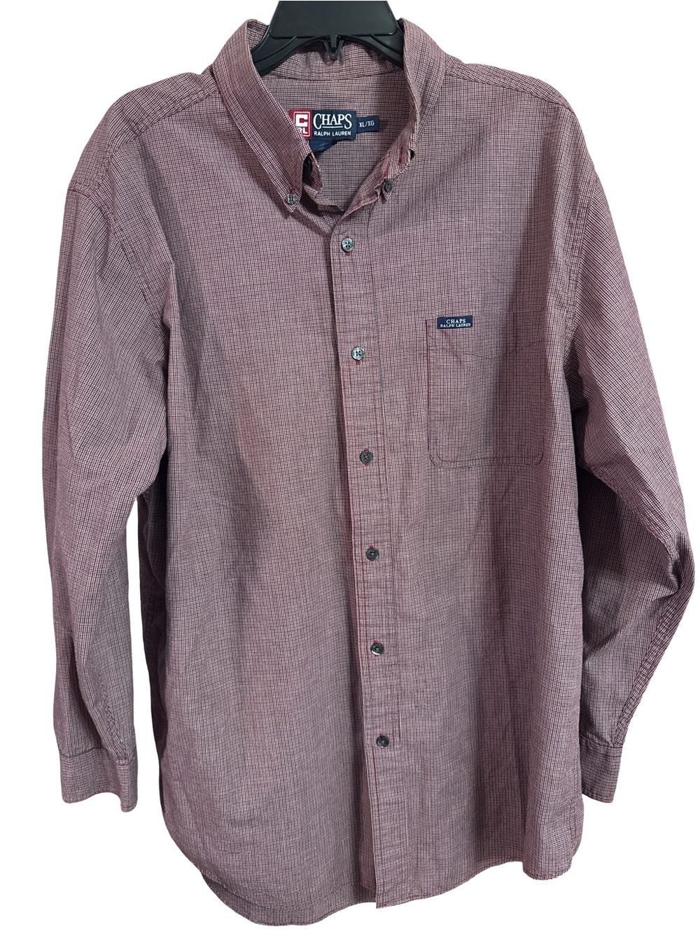 Ralph Lauren Chaps Mens Long-Sleeve Button-Down Shirt - Maroon